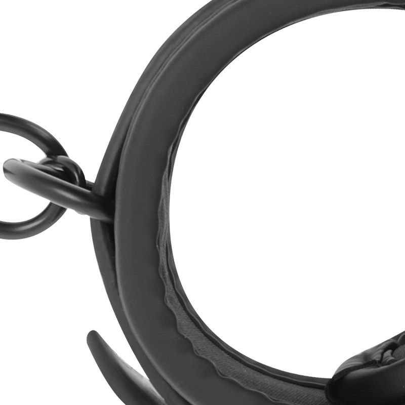 Fetish Submissive - 純素皮革腳銬 - 黑色 照片-5