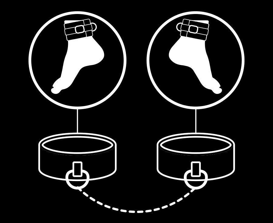 Fetish Submissive - 純素皮革腳銬 - 黑色 照片-8