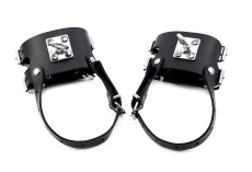 Kiotos - Leather ankle handcuffs - Black