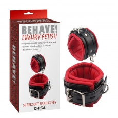 Chisa - Super soft handcuffs - Black and red