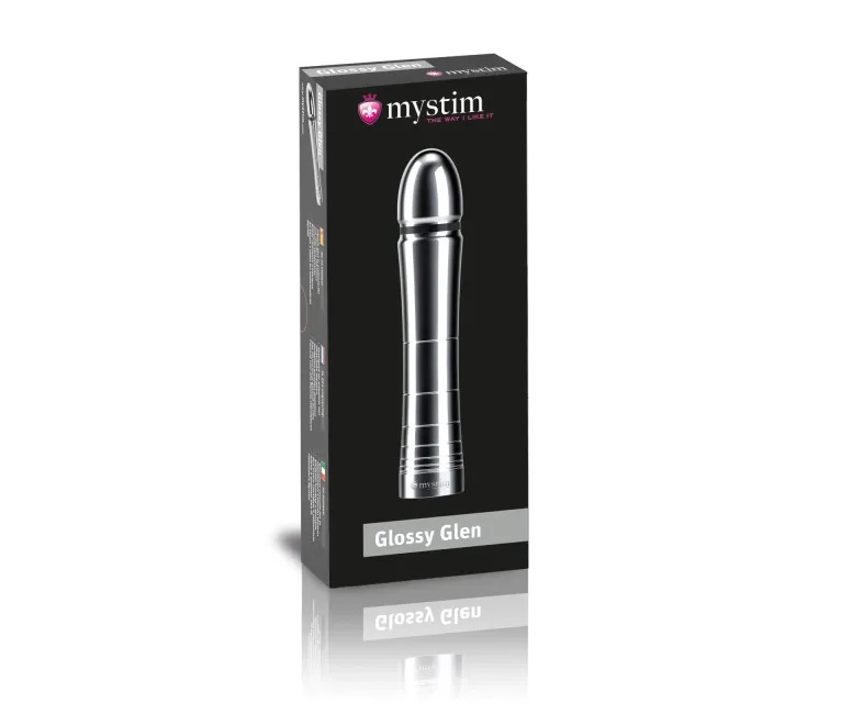 Mystim - Glossy Glen 導電式手術鋼仿真陰莖 - 銀色 照片-5