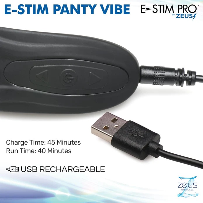 Zeus Electrosex - E-Stim 電擊底褲震蛋 - 黑色 照片-8